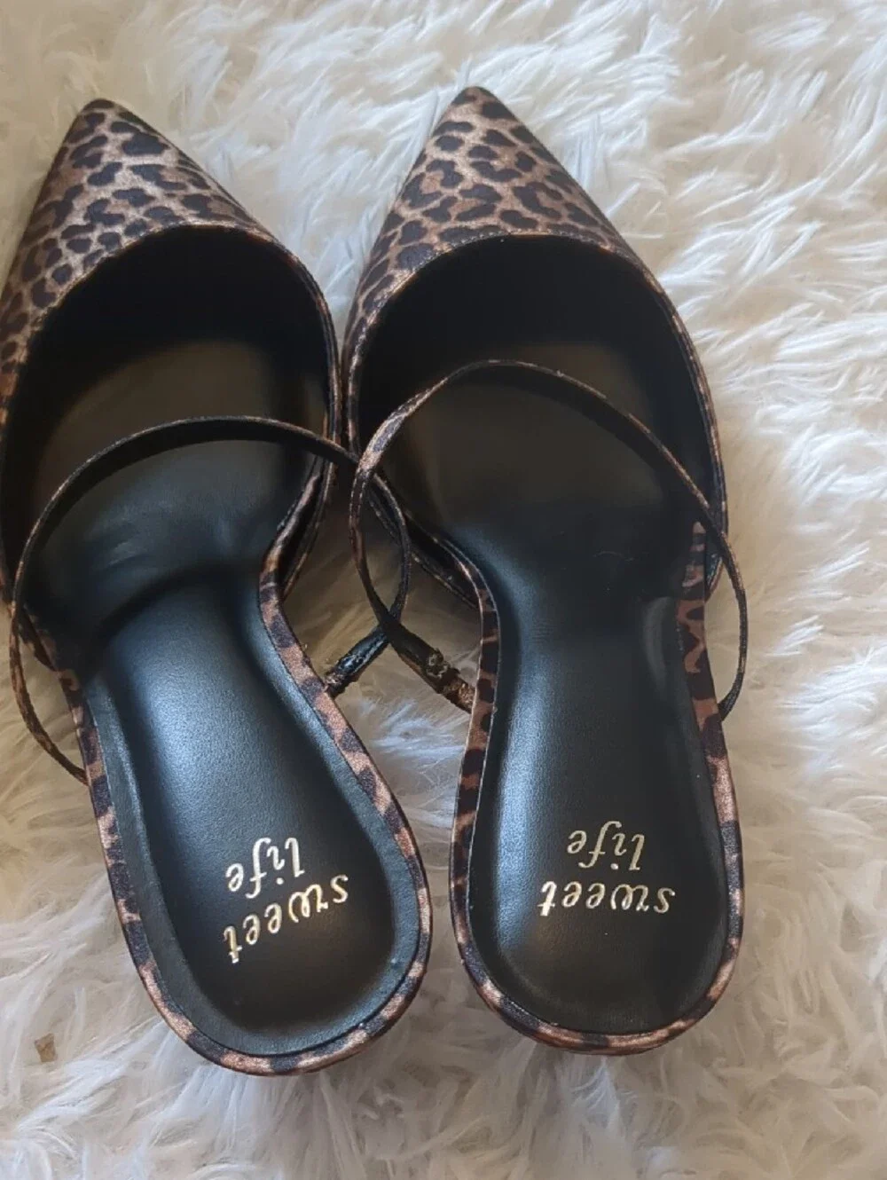 Leopard Print Pointed Toe Mules - BY Sweet Life Women's Size 9